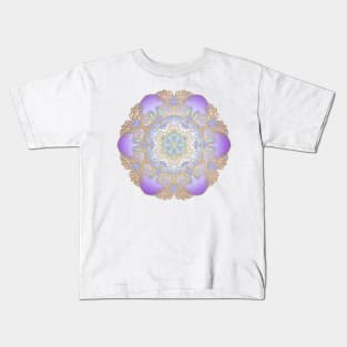 Purple & Gold Watercolour Mandala Kids T-Shirt